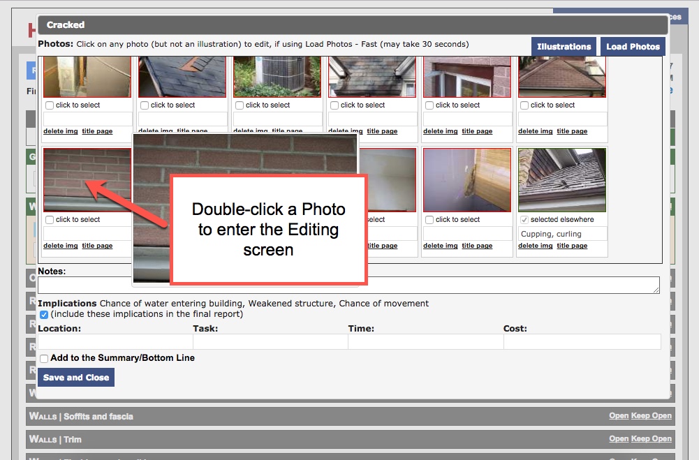 How do I edit my report photos online?